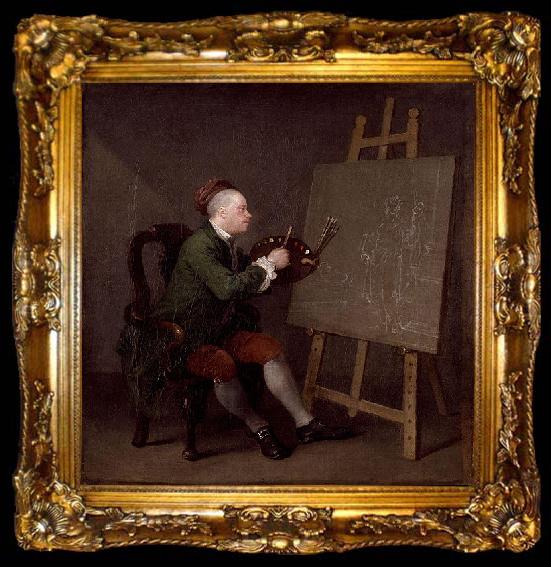 framed  William Hogarth Self ortrait, ta009-2